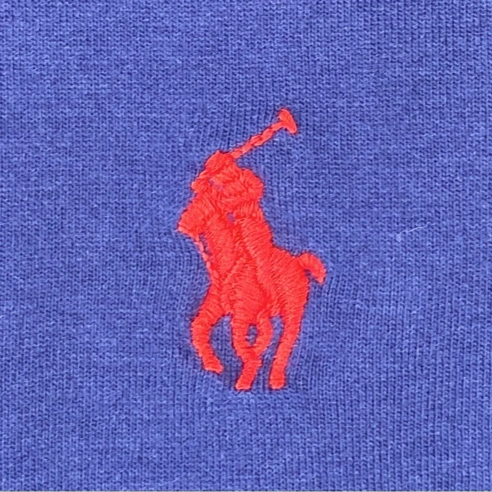 Polo Ralph Lauren Hooded Long Sleeve Navy T-Shirt Embroidered Logo Size XL